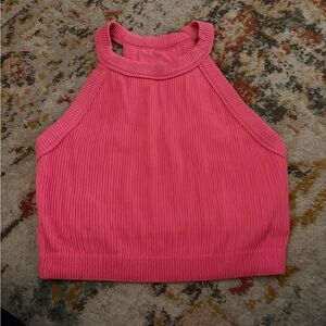 Aerie Pink Ribbed Long Line Bra